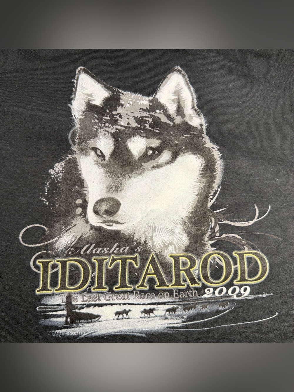 2009 Iditarod Alaska The Last Great Race on Earth Husky Crewneck Sweatshirt 2XL